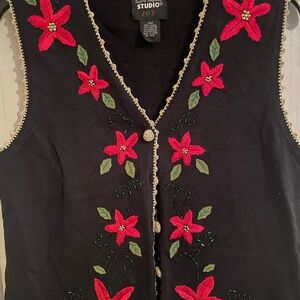 Vintage Studio Joy Black Label with Red and Green Embroidery